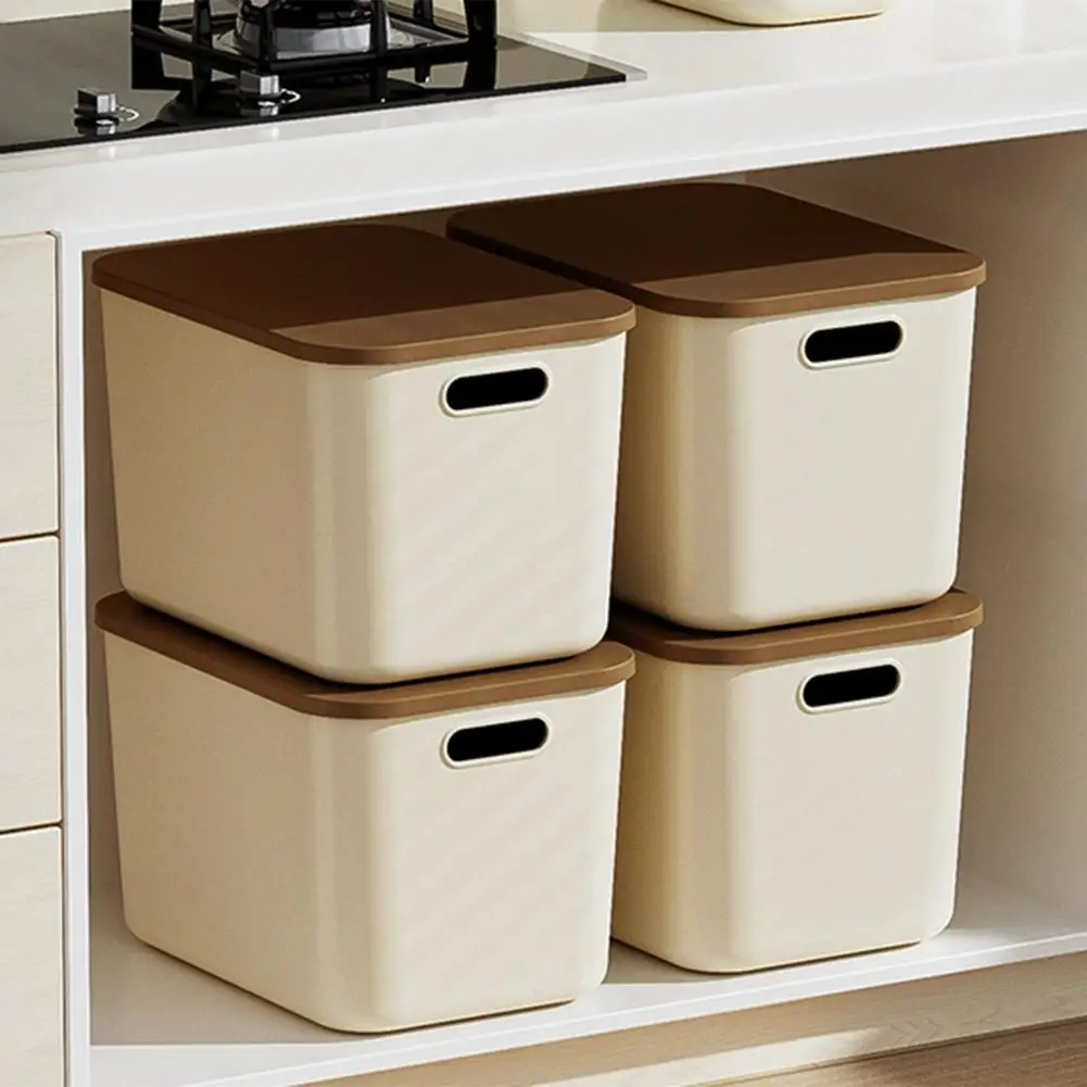 Plastic Storage Box Capacity Stackable Storage Box with Lid Handle for Makeup Toys Sundry Organization Home Office or Desktop
