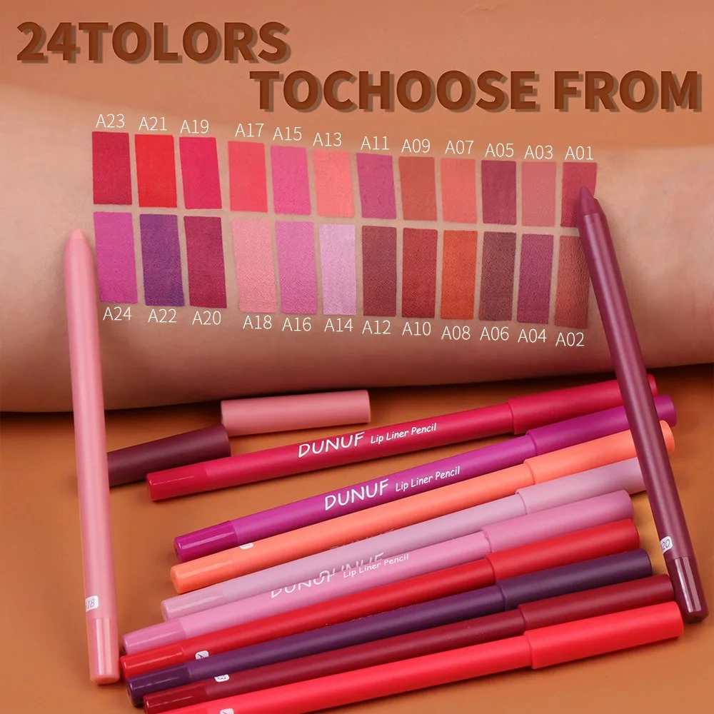 6Color/Set Matte Lipliner Lipsticks Pencil Velvet Natural Red Brown Slim Lip Liner Contour Pen Professional Makeup Cosmetic Kit