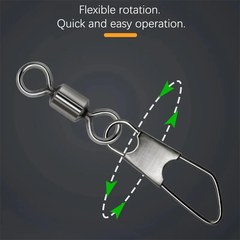 30 pcs Carpe Pêche Swivels Pêche Roulement Pivot Pivot Swivels de pêche