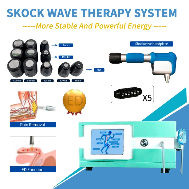 

New Arrivals Shock Wave Therapy Machines Therapeutic Ultrasound For Plantar Fasciitis With 2 And Shockwave Handles