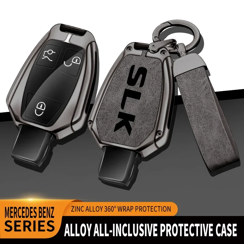 

Car TPU Zinc Alloy Key Case Bag For Mercedes Benz SLK Logo Car Key Chain Metal Key Shell Auto Interior Decoration Accessories