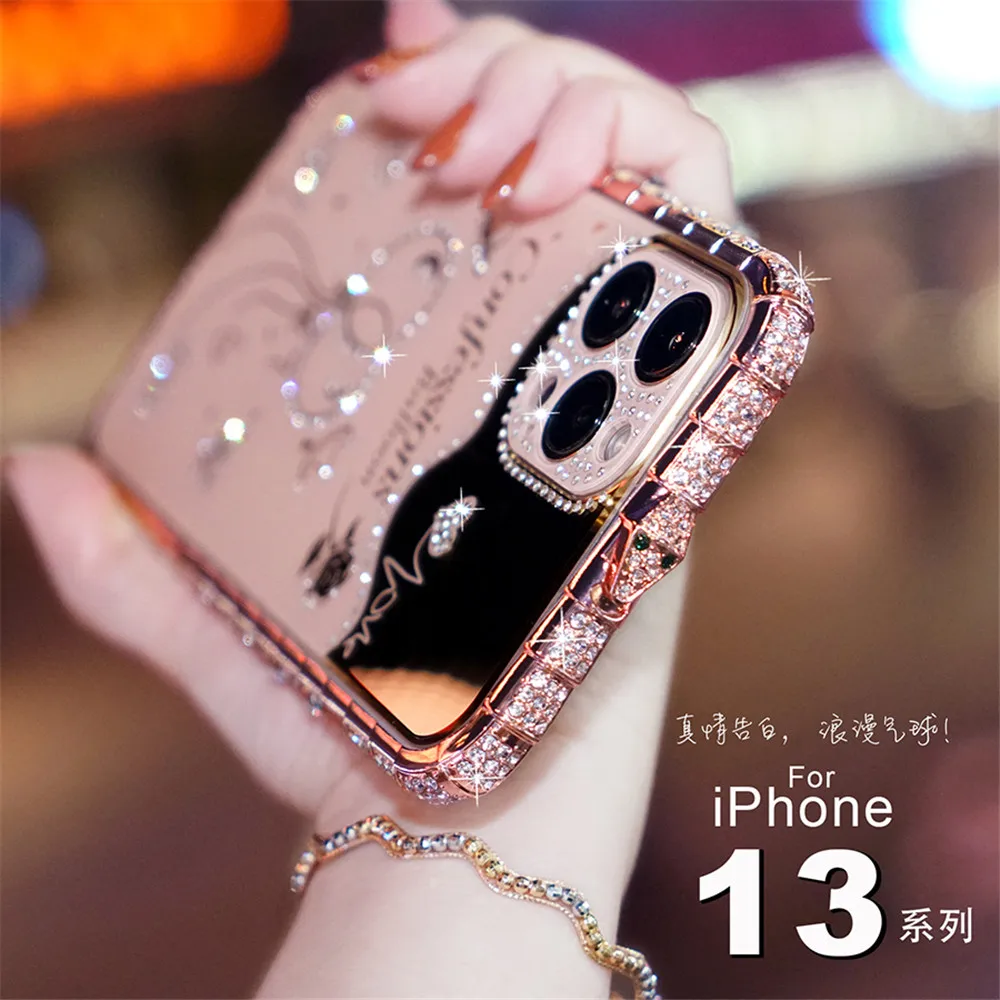

Роскошный металлический бампер со стразами для iPhone 11 12 13 14 Pro Max, чехол с блестящими бриллиантами для iPhone 12 Mini 13 14 Plus, чехол