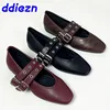 Big Size Fashion Buckle Strap Ladies Flats Mary Janes Shoes Luxury Female Round Toe Footwear Shallow Women Flats With Shoes 1