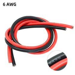 Super Soft Heat - Resistant Silicone Wire Set - Red & Black, 2 Meters (Assorted Gauges) (6 AWG)