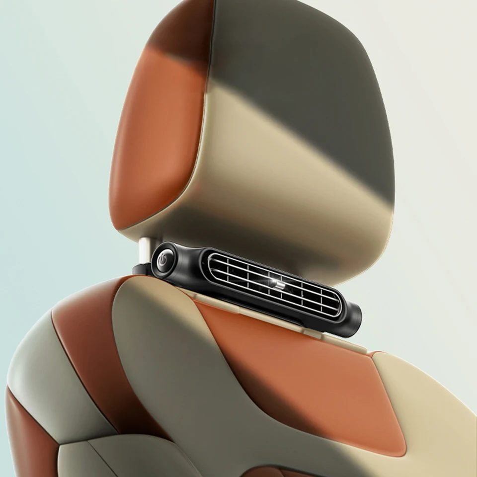 Adjustable USB Car Headrest Fan with 3 Speeds