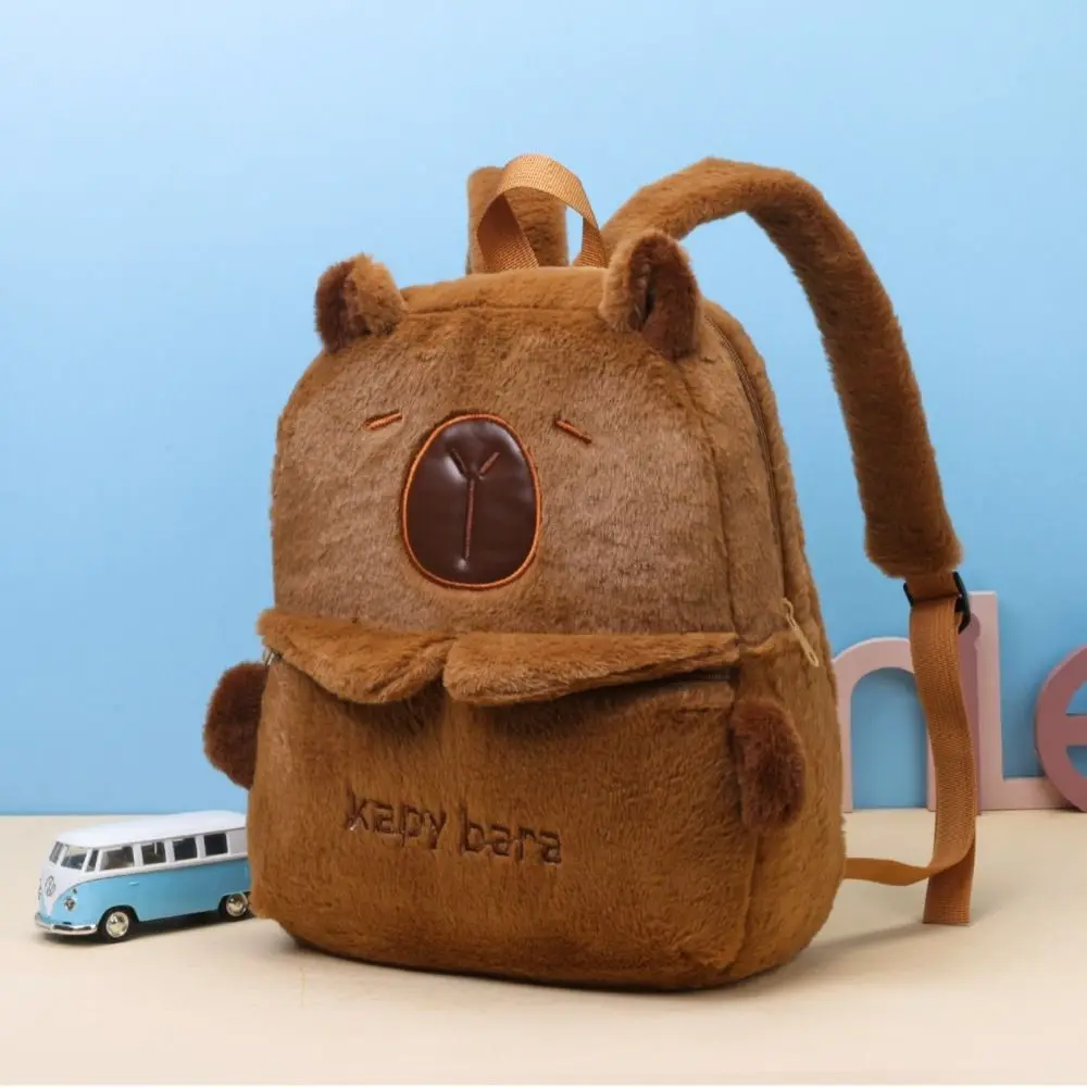 Animals Capybara Plush Backpack Plush Doll Bag Large Capacity Cartoon Shoulder Bag Shoulder Bag School Bag Students School Bag
