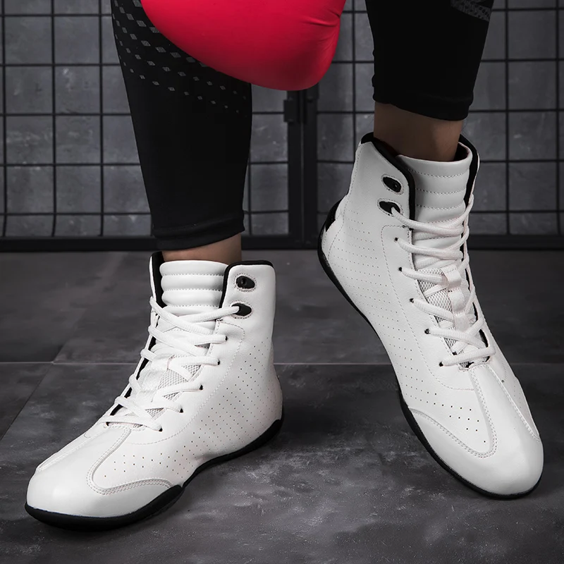 Men Professional Boxing Shoes Non-Slip Wrestling Shoes Fighting Training Outdoor Sneakers Sports Gym Breathable Boxing Boots