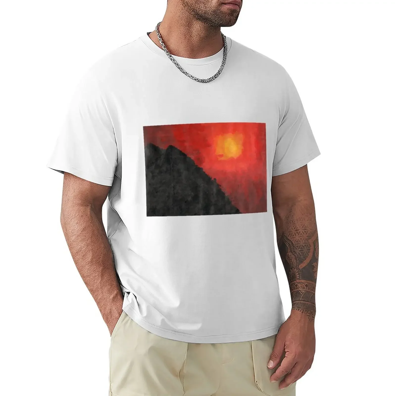 

Deep Sunset with Pyramids in a Mystic Landscape T-Shirt aesthetic clothes customizeds plain t shirts men