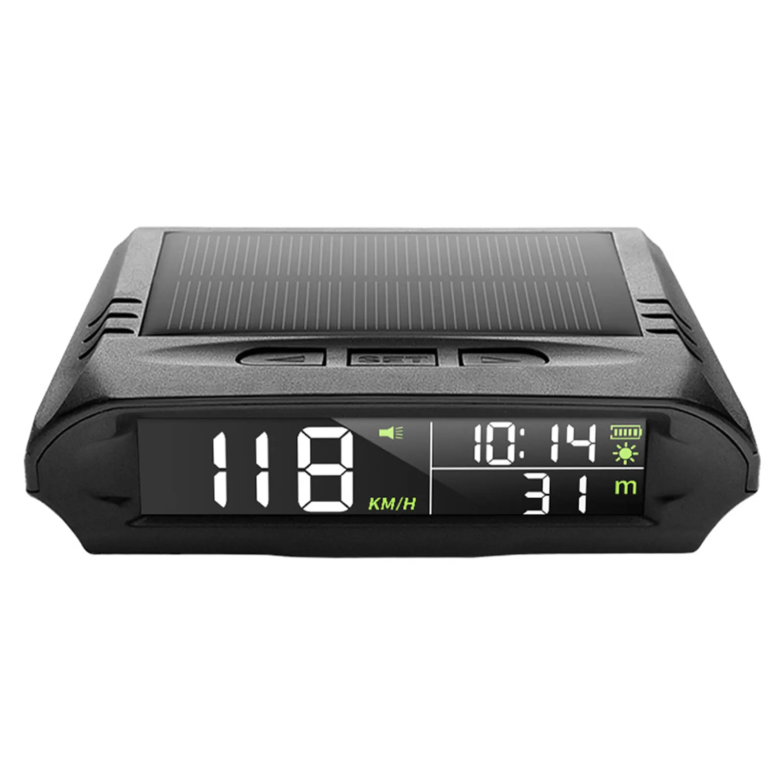 

Solar Digital Car HUD GPS Head Up Display Auto Speedometer Over-Speed Fatigued Driving Reminder Car Clock Temperature Show
