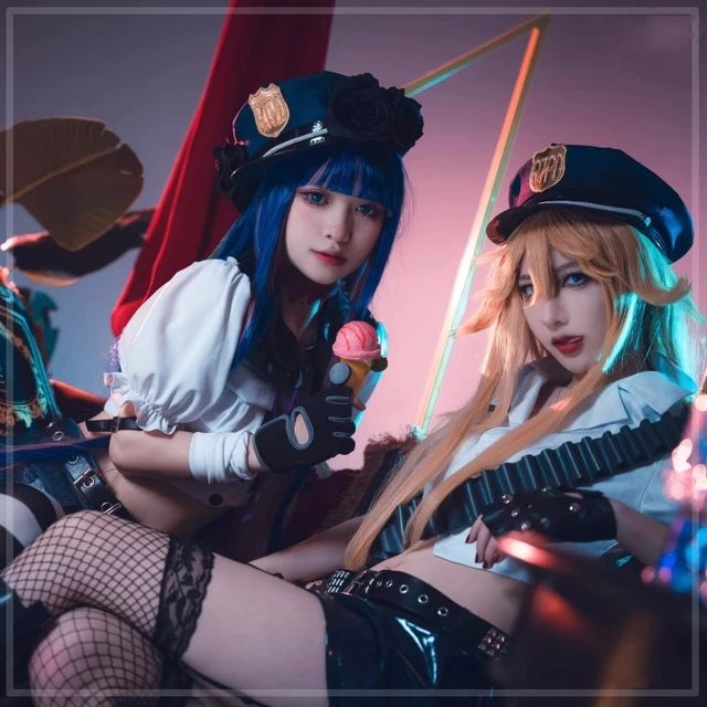 Japanese Anime Panty Stocking With Garterbelt Cosplay Costume Panty  Stocking Policewoman Halloween Party Sexy Uniform With Socks - AliExpress