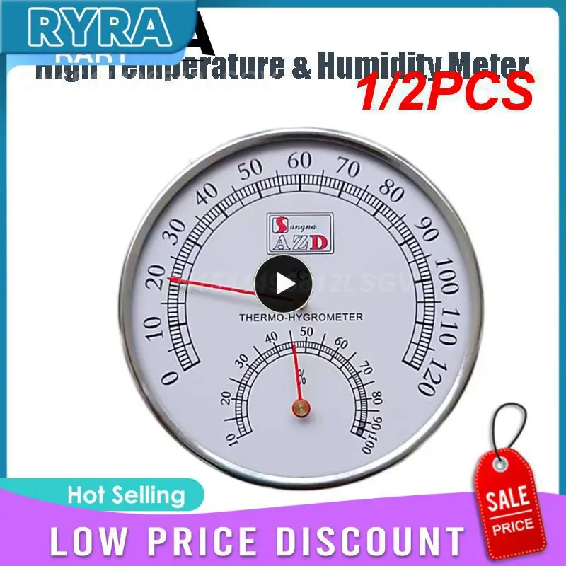 

Гигрометр для сауны металлический, устройство для ванной на открытом воздухе, используется в помещении и на пару, 1/2 шт.