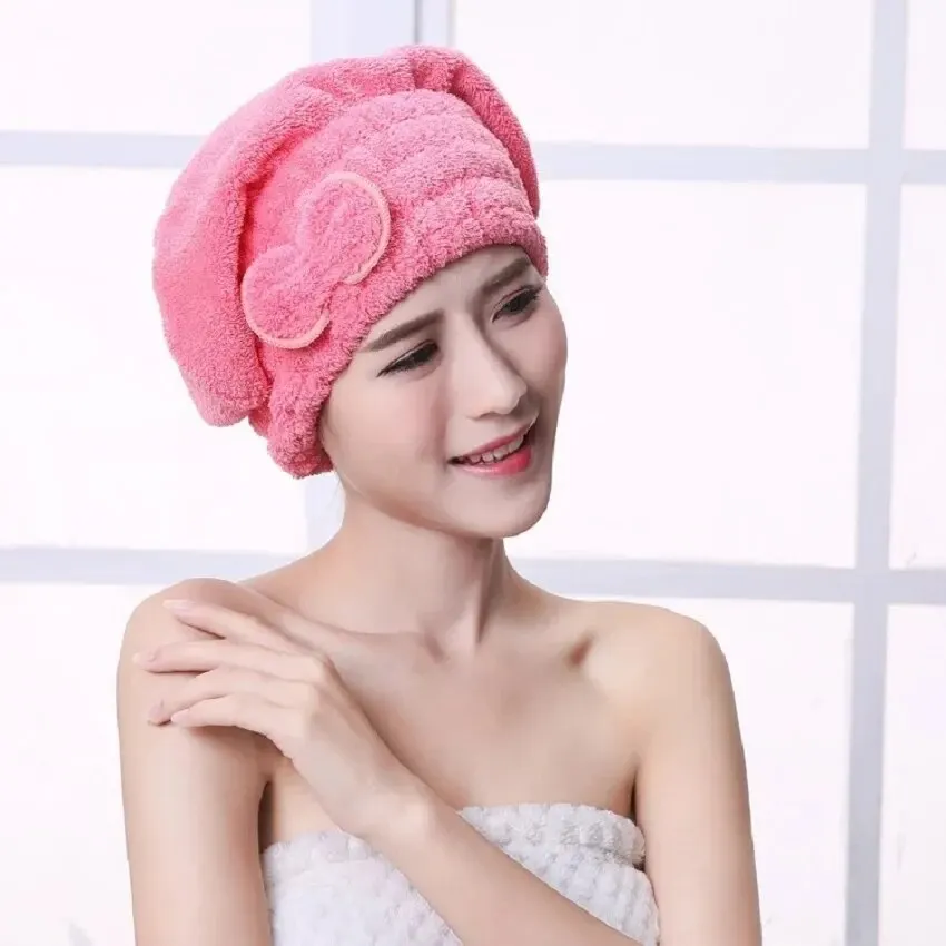 Shower Cap Microfibre Quick Hair Drying Bath Towel Bowknot Wrap Towel Cap