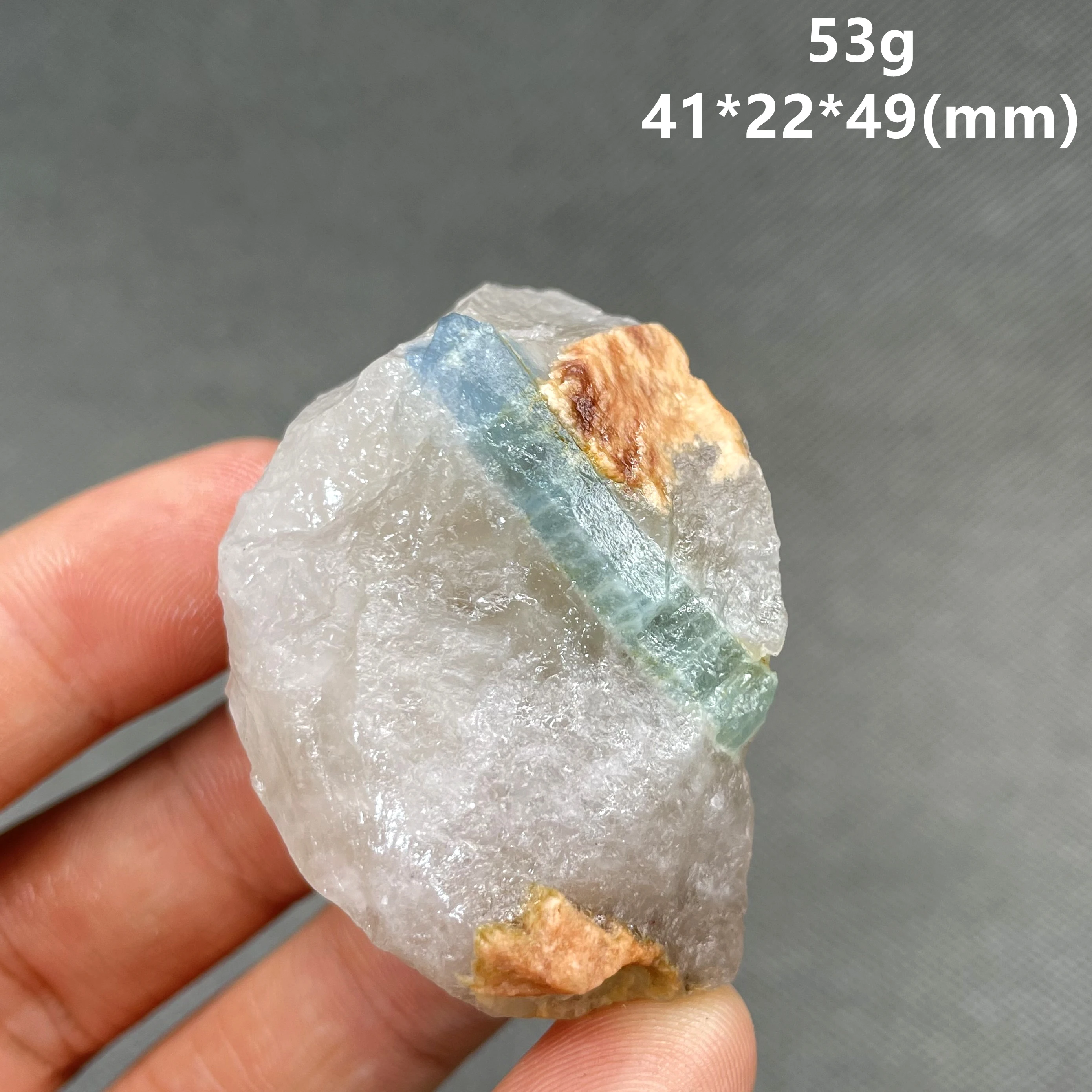 Natural Brazil Aquamarine gem Mineral specimen + healing quartz crystals and stones rock gemstone 4