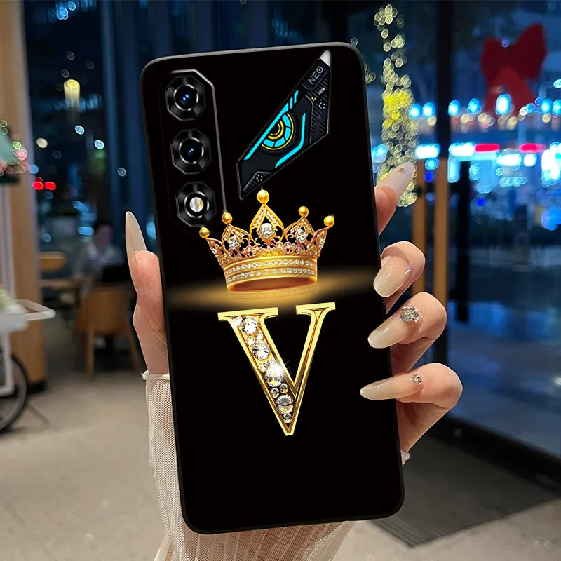 Newest Crown Letter Couple Phone Case - Soft Black Candy Shockproof Casing
