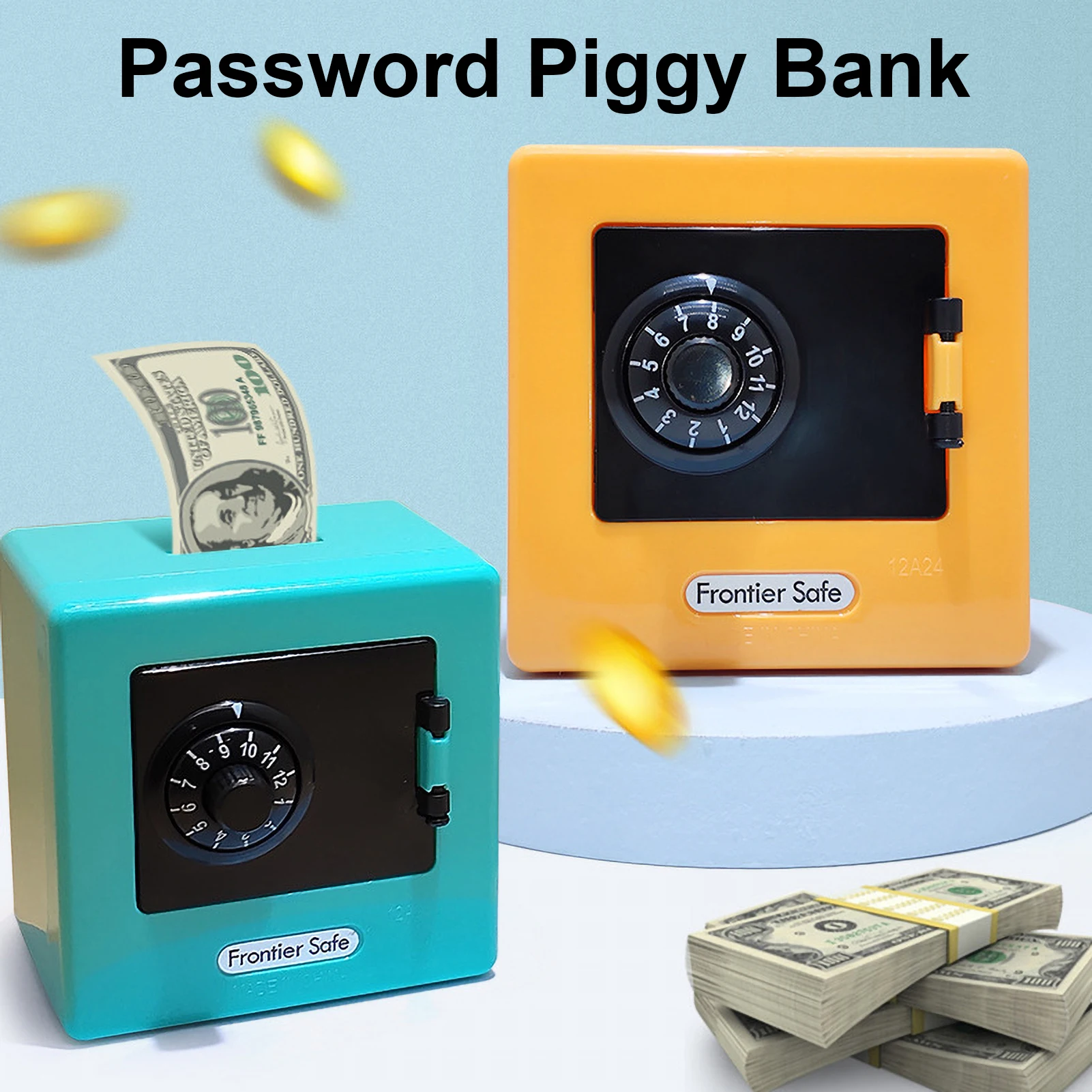 Mini Bank Money Box Retro Atm Rotating Password Cash Coins