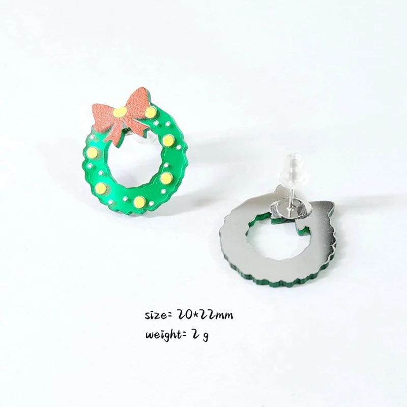 Colorful Bling Christmas Earrings For Women - Gingerbread Dinosaur Rainbow Acrylic Holiday Dangle Earrings