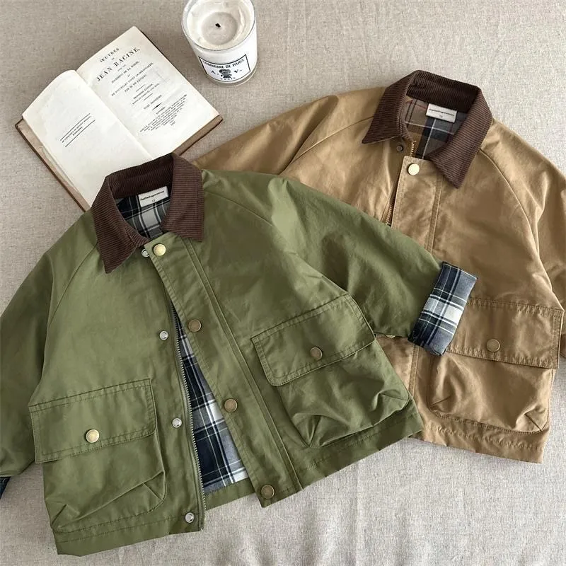 Kids Jackets Kids Coats Fashion Baby Girl Boy Cargo Trench Jacket Infant Toddler Child Patchwork Coat Spring Autumn Child Dust Coat Baby Clothes 1-10Y
