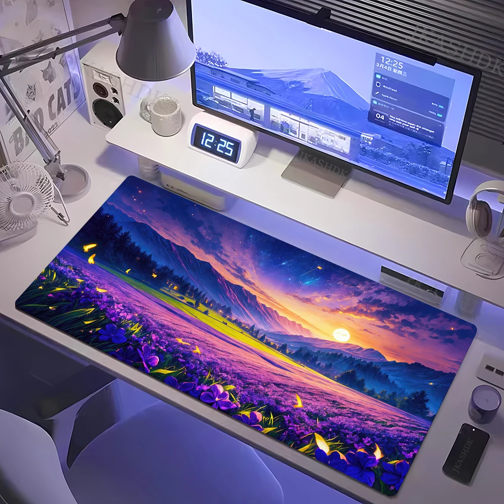 Lake Sunset Natural View Pad Landscape Mousepad Big Desk Waterproof Cloth Anti-Slip Rubber Base Laptop Mouse Mat_voghion.com