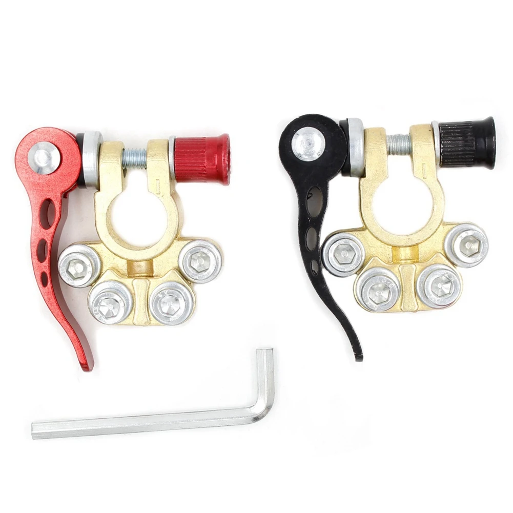 

2PCS Quick Release Battery Terminals Clamps Car Battery Terminal Shut-Off Connectors for Boat Race UTV Tractor