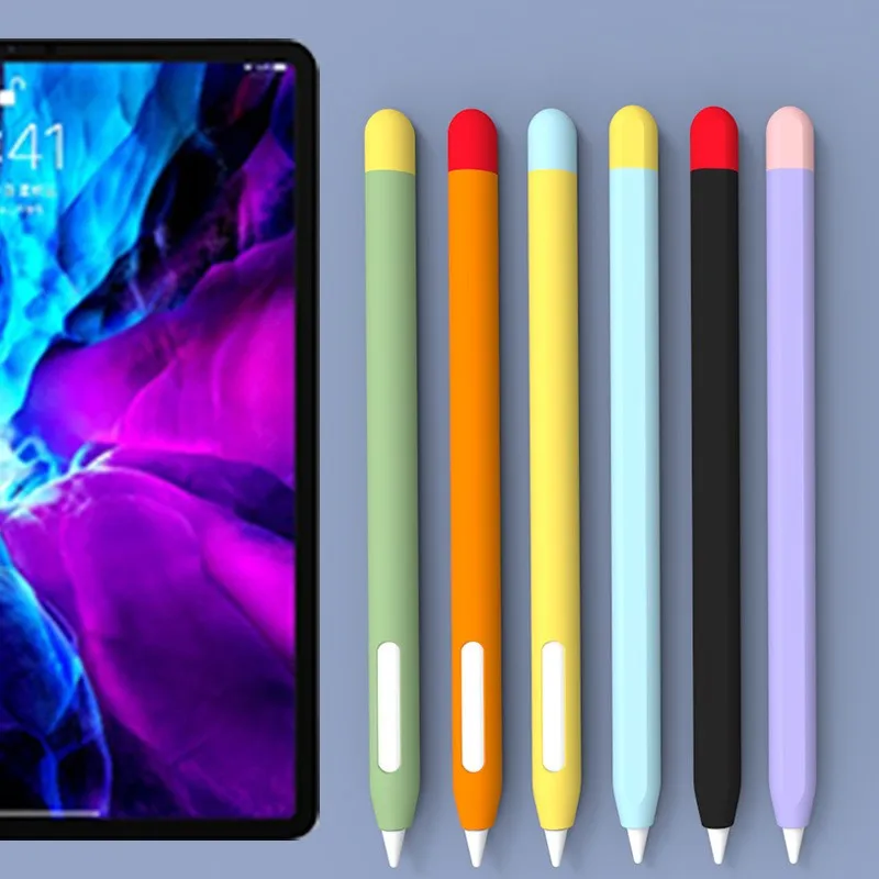 

Stylus Cover Silicone Pen Case For Apple Pencil 2 Color Matching Stylus Protective Case Non-slip Anti-fall iPencil Skin Cover