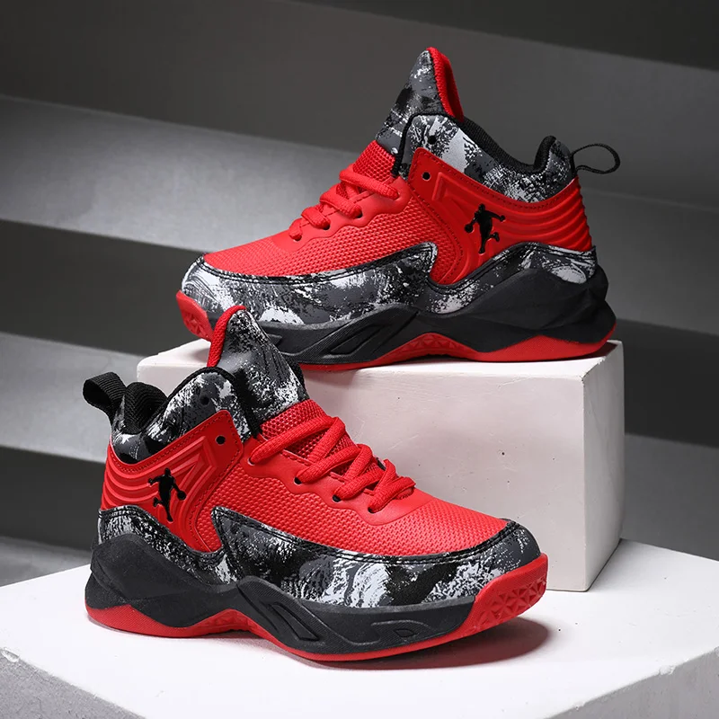 

Children Sneaker Boy Basketball Shoes Non-slip High Top Kids Shoes Breathable School Sports Tennis Sneaker for Boy