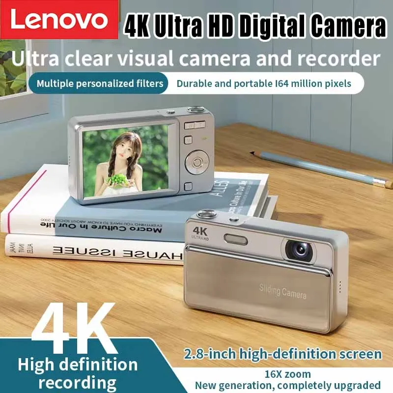 Lenovo nieuwe 4K Ultra HD digitale 64MP 16x zoom autofocus draagbare diacamera met ingebouwde flitser voor reisvlogs_voghion.com