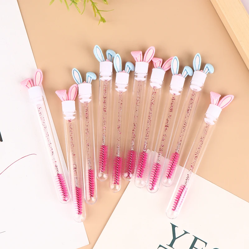 

New Fashion Reusable Makeup Brushes Tube Eyelash Brush Mascara Brush Rabbit Eyelash Brush Tube