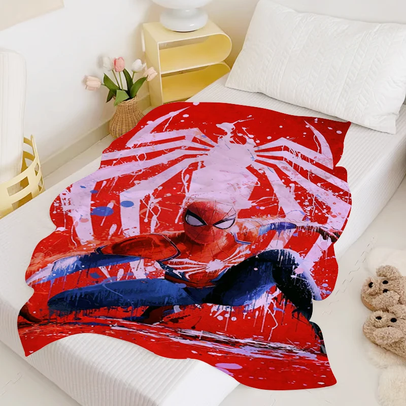 

Spider-Mans Microfiber Bedding Bed Blanket Sofa Winter King Size Blanket Fluffy Soft Blankets for Winter Warm Knee Fleece Custom
