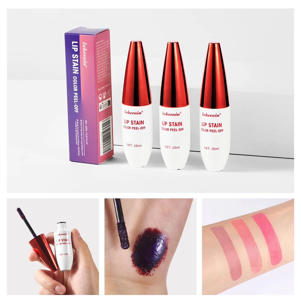3 Colors Waterproof Lip Stain Color Peel-Off, Not Easy to transfer&Non-stick cup 6