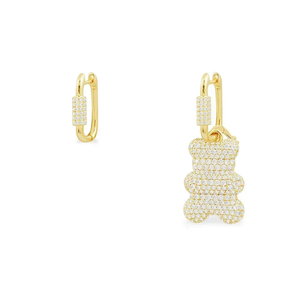 High-Quality Sterling Silver Bear Series Earrings - Fashionable and Exquisite Jewelry Gift