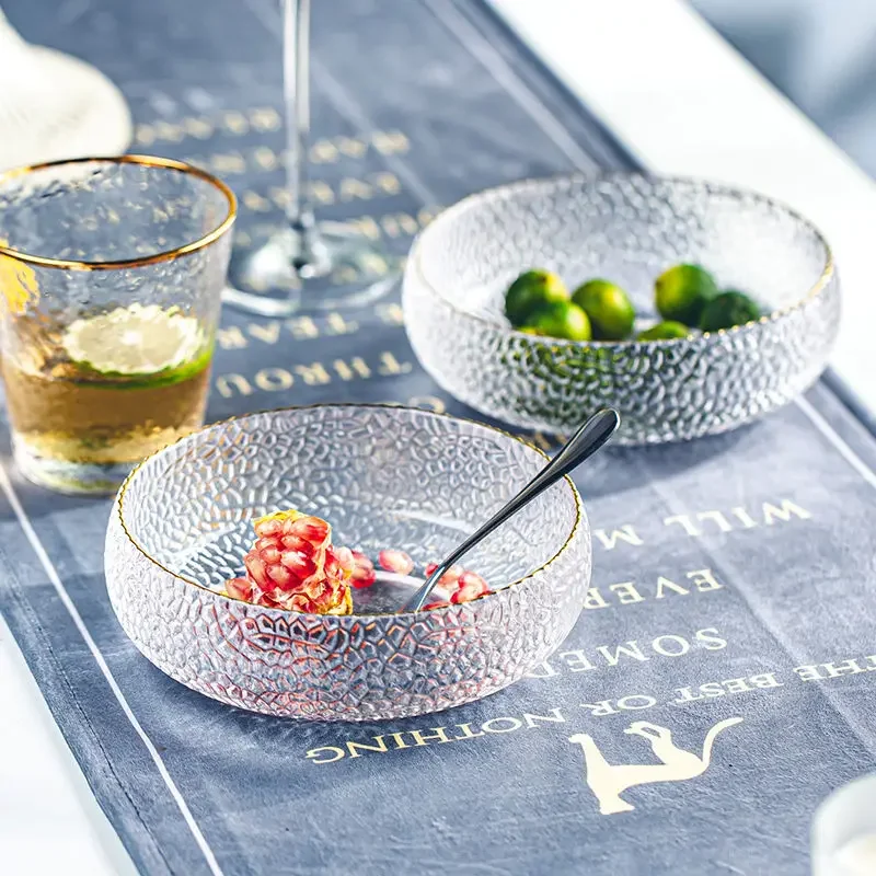 Large Kitchen Dining Bar Tableware Salad Plates Home Glass Japanese Glass Bowl