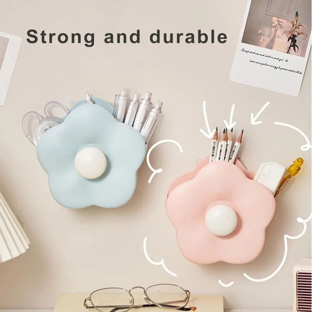 Stationery Pencil Case Desk Organizer Flower-Shaped Makeup Brush Container Vibrant Color Capacity Pen Holder For Stationery