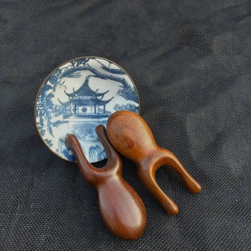 Two Comb Teeth Frog Shape Massage Comb Wooden Nose Shaping Roller Nose Meridian Massager Nose Lifting Tool Trigger Point