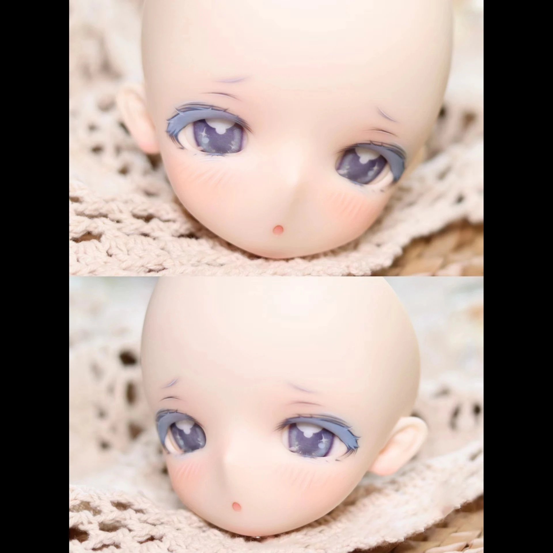 1/6 BJD Doll Head Makeup Anime Doll With Blue Grey Color Eyes Cartoon Cute  Doll Mold Accessories For 30cm Doll Body Toys