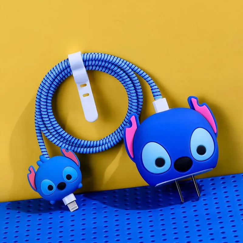 Cartoon Disney Cable Winder Set For iPhone 11 12 iPad 18W 20W Data Line Cute Silicone Fast Charger Cable Protector Organizer — view 3