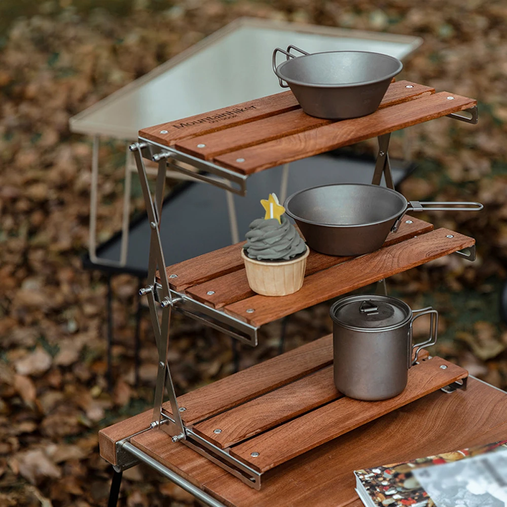 

Outdoor Camping Folding Storage Rack Portable Cups Bowls Tableware Cookware Storage Bracket For Picnic BBQ Campsite Tools