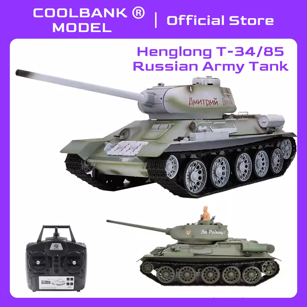 Coolbank 개조 에디션 1/16 2.4ghz 리모컨 소련 T34 탱크 모델, Hen..