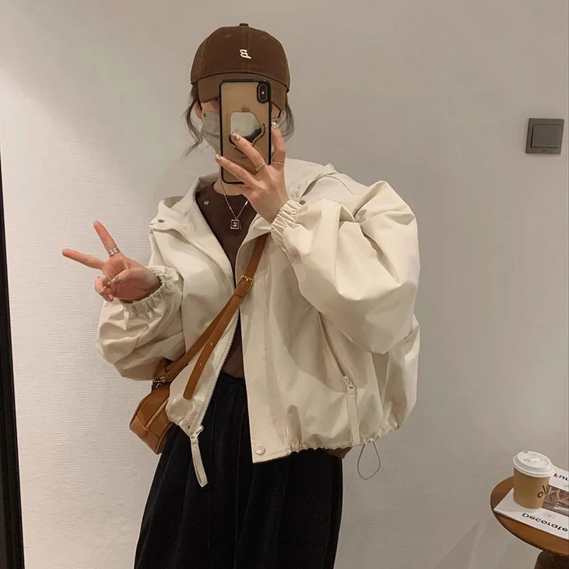 2026 New Summer Sun Protection Women's Jacket Long Sleeve Casual Windbreaker Female Hooded Overcoat Loose Basic Coats Outwear 3