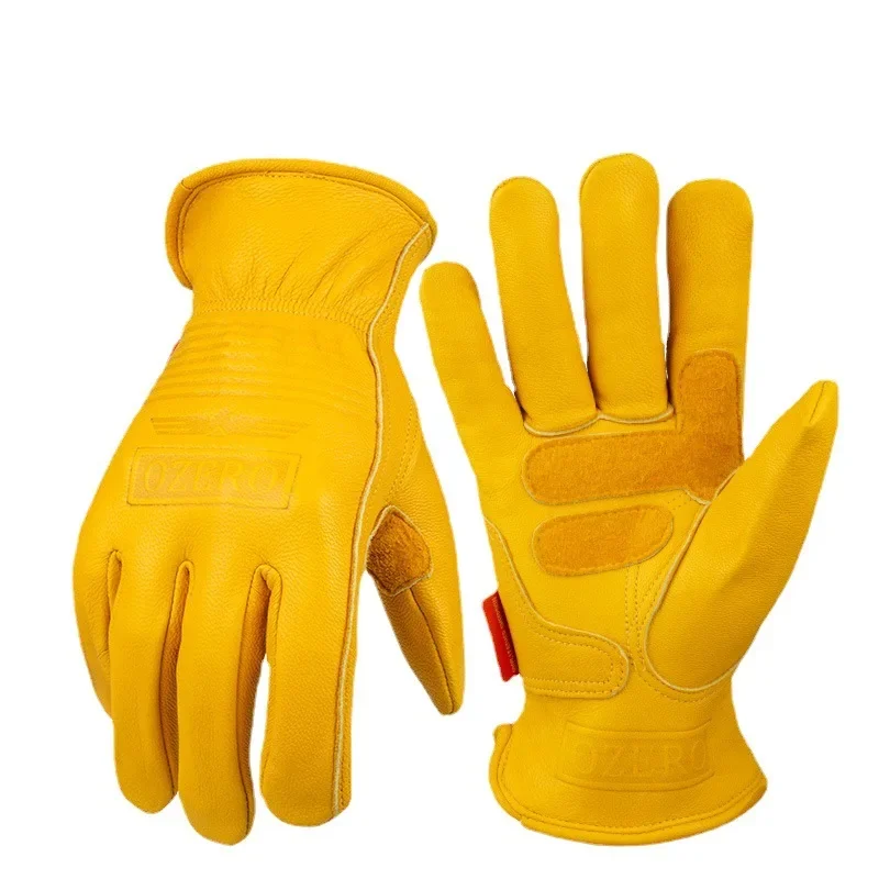 New Motorcycle Moto Gloves Sheepskin Leather Sports Windproof Anti Cold Anti Snowboard Ski Hiking Hunting Gloves For Men 6