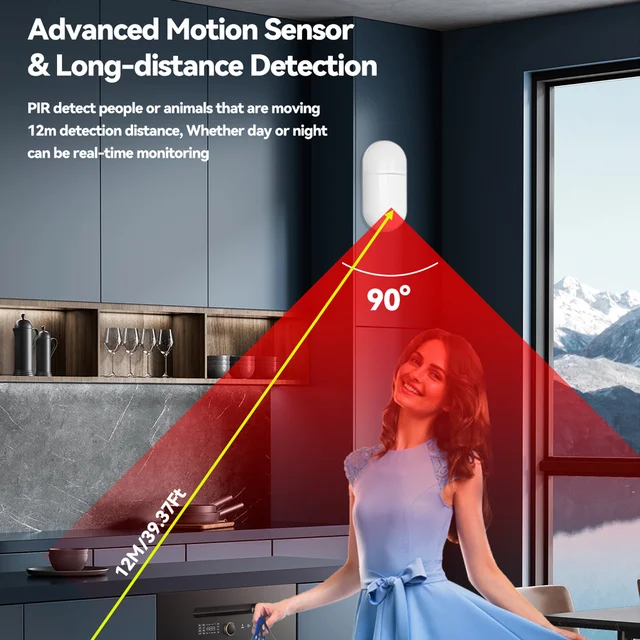 Meian Tuya Zigbee Human Motion Sensor Smart Home PIR Motion Sensor Detector Alarm Security Smart Life Works With ZigBee Gateway 3