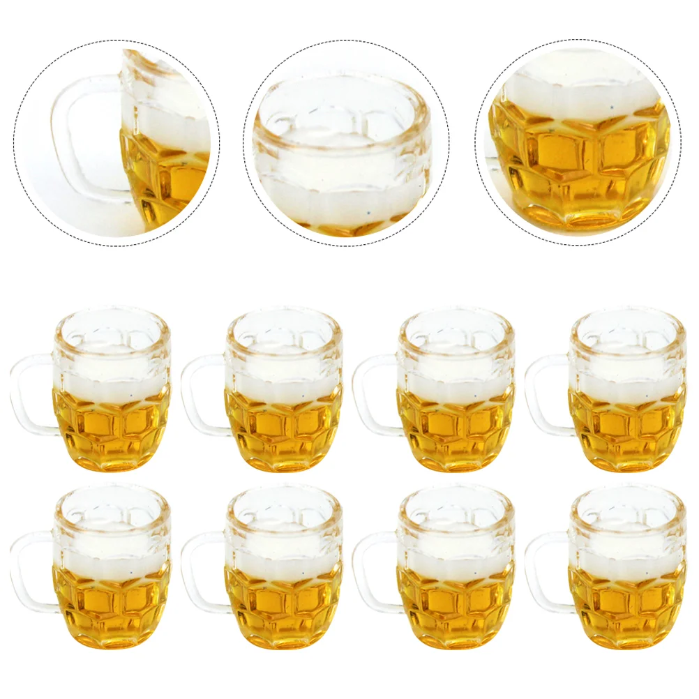 

Beer Mugs Mini Tiny Plastic Mug House Miniature Shot Cup Model Glasses Cups Resin Clear Props Photo Kids Accessories Decorative