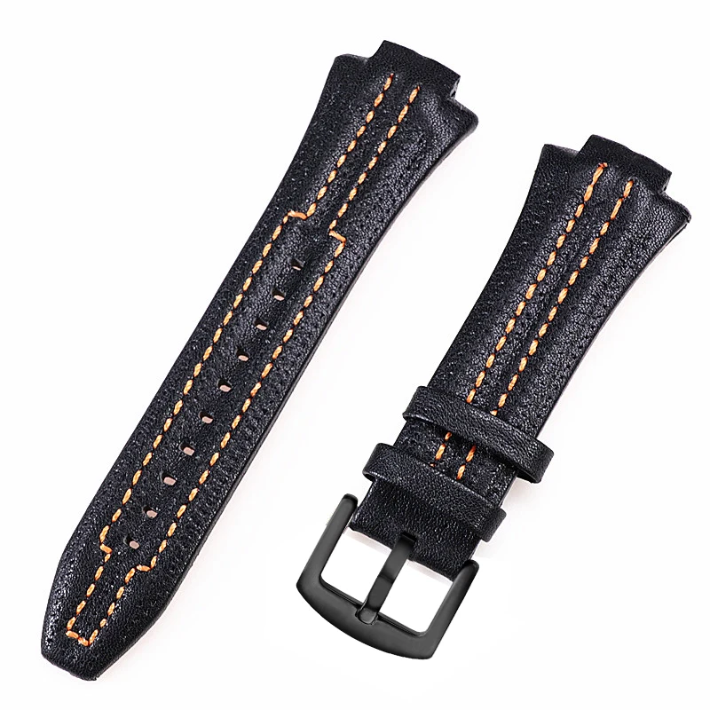 Cowhid Pulseira de Relógio para Seiko Sportura Snl029p2 Snl021p1 Snl595p2 Snl017p1 Pulseira de Interface Convexa Masculina 27x15 mm - Image 5