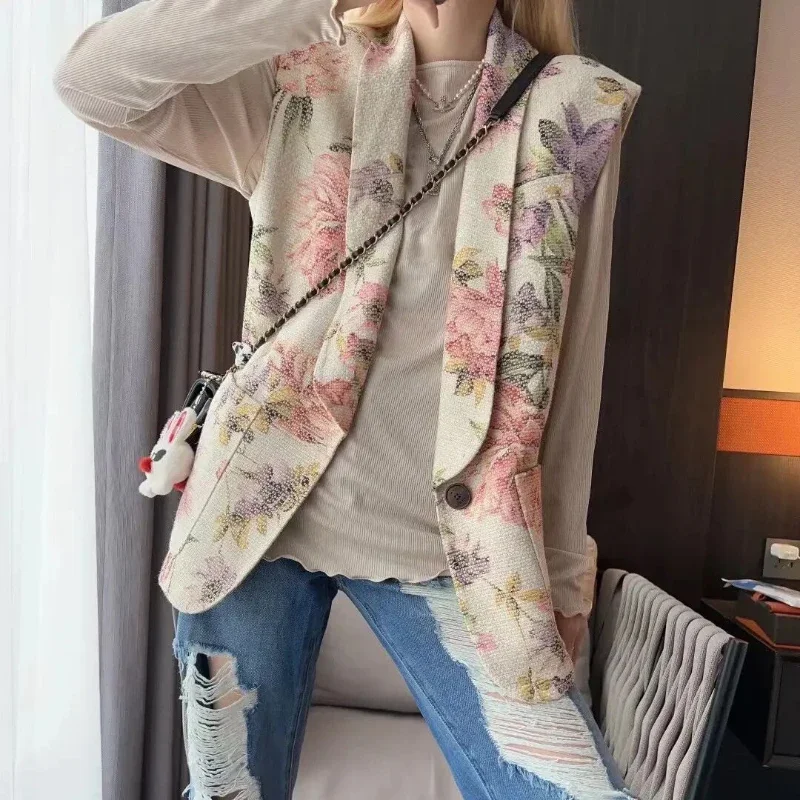 

2023 Summer New Vintage Print Loose Ladies Tops