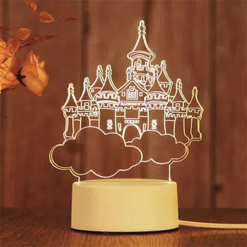 Castle Night Light Creative Acrylic LED Table Lamp 7
