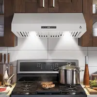 30 Inch Range Hood Under Cabinet, Stainless Steel Kitchen Range Hood with 3 Speed Touch Control, 400 CFM Suction Power, Silver 1