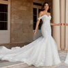 Boho Off The Shoulder Woman's Wedding Dresses 2025 Appliques Mermaid Fuffy Tulle Bride Gowns Formal Vestidos De Novia Customized 1