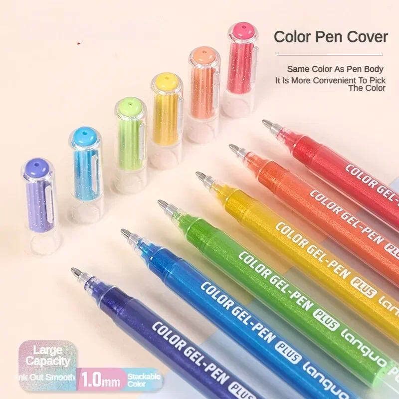 162/4 Colors Glitter Effects Gel Pen1.0mm/0.5mm Large Capacity Student Writing Pen Painting Drawing School Supplies Stationery 4