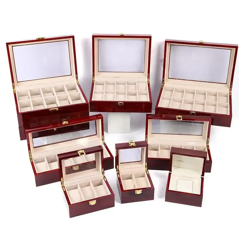 eco-friendly wooden watch box 1/2/3/5/6/10/12 slot watch gift box storage travel universal storage