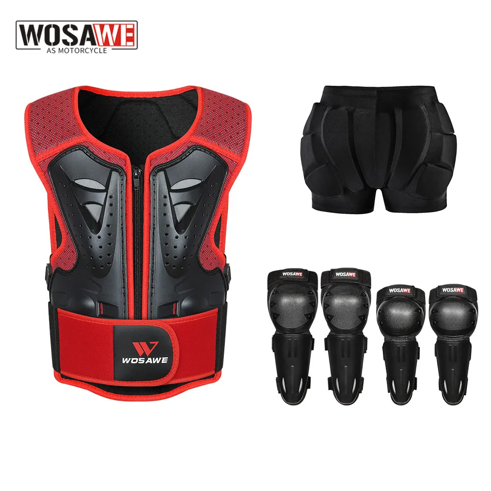 

WOSAWE Children's Professional Back Protection Vests Motocross Ski Skating Back Support Kids Motorcycle Protective Gear