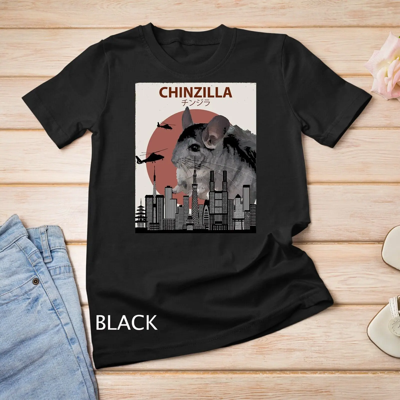 Забавная женская футболка Chinzilla, подарок для любителей шиншиллы, унисекс